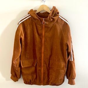 Corduroy active zip up hoodie | bomber style